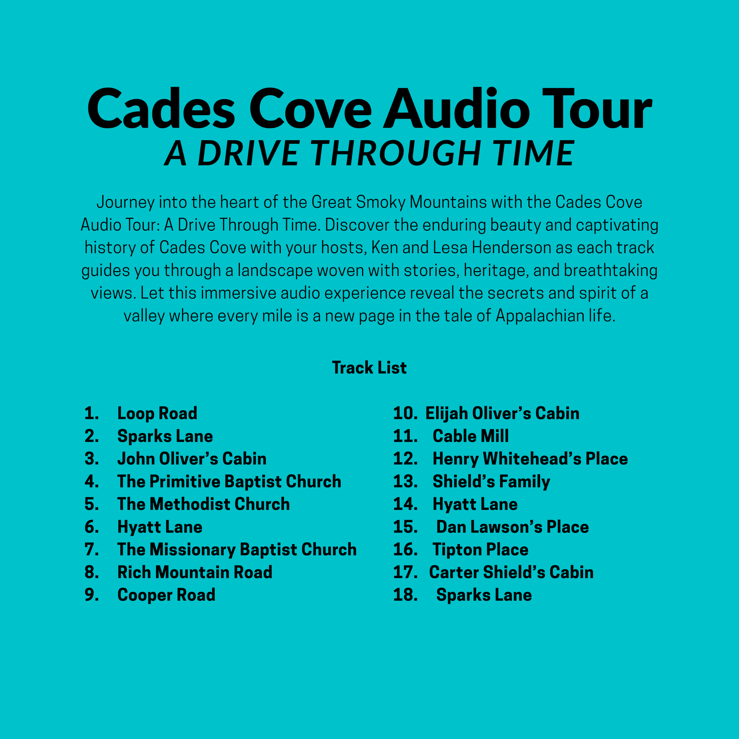 Cades Cove Driving Tour & Audio Narration Digital Download